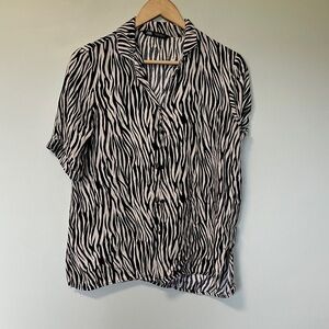 Zara Black and White Zebra Print Shirt